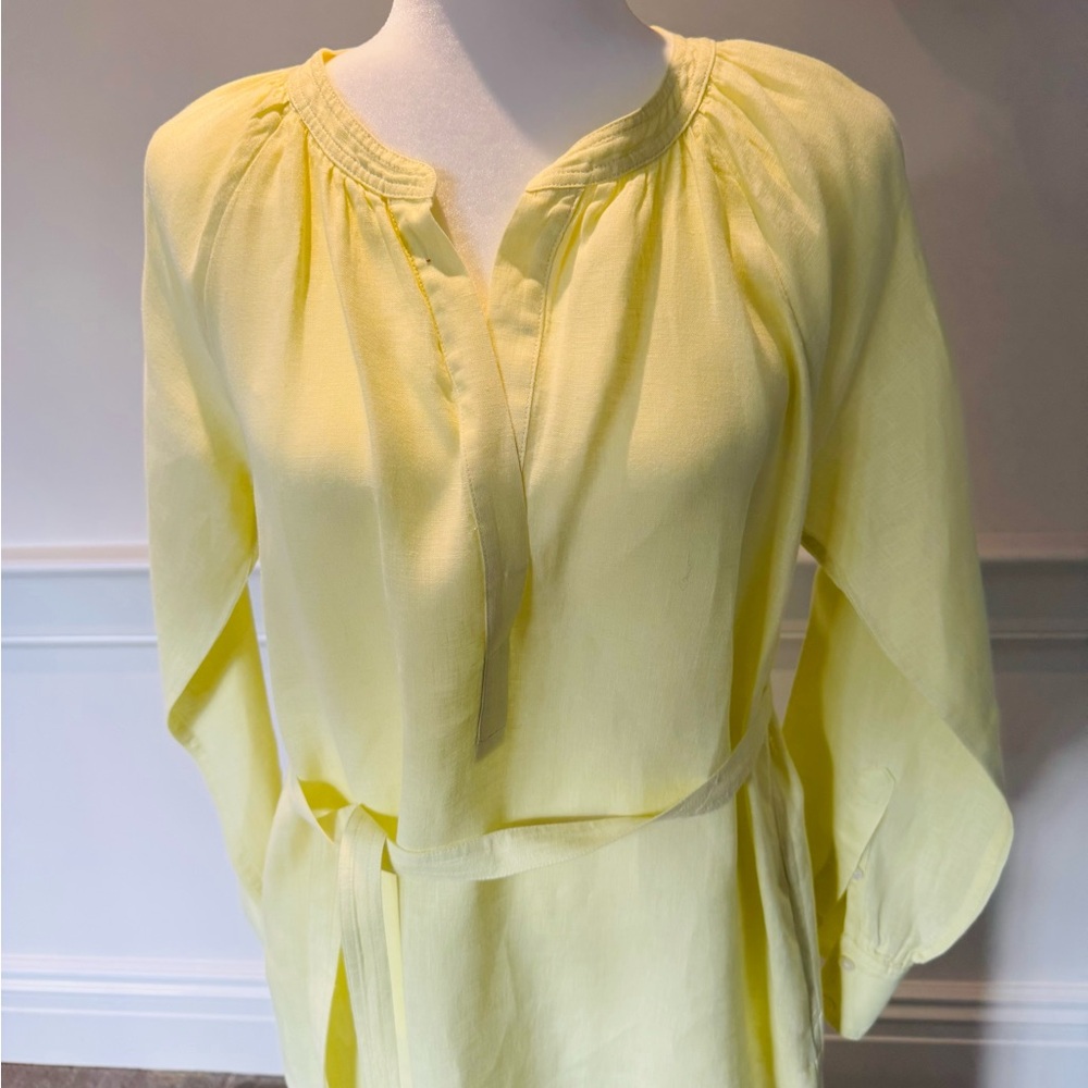 J.Crew Linen Long Dress – Soft Yellow | Effortless Chic ☀️ - Picture 3 of 7